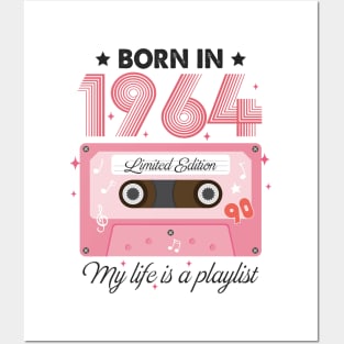 1964 Vintage, 1964 Birthday, 60th Birthday, My Life Is A Playlist Posters and Art